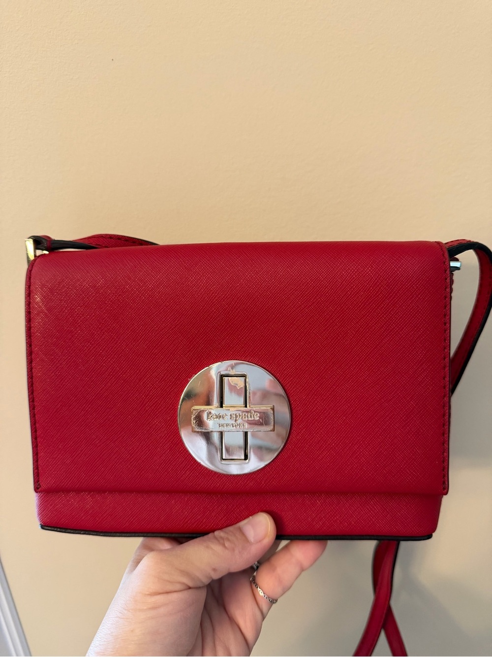 kate spade Red Turn-Lock Crossbody